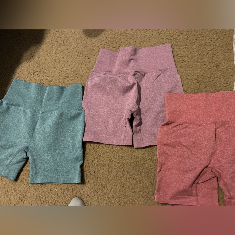 Women’s Colorful Shorts Set 3 pairs athletic gym shorts